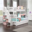 AFI Woodland Twin Over Full Staircase Storage Wood Bunk Bed in White