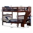 AFI Woodland Full Over Full Solid Wood Staircase Bunk Bed in Walnut