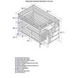 AFI Woodland Full Over Full Solid Wood Staircase Bunk Bed in Walnut