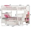 AFI Woodland Full Over Full Staircase Storage Wood Bunk Bed in White