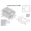 AFI Woodland Full Over Full Staircase Storage Wood Bunk Bed in White