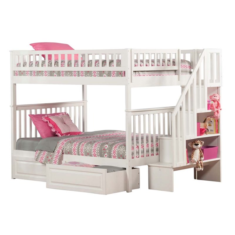 Atlantic Furniture Woodland Full Over Staircase Storage Bunk Atlantic Furniture Woodland Full Over Staircase Storage Bunk Bed