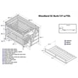 AFI Woodland Full Over Full Staircase Trundle Wood Bunk Bed in White