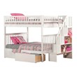 AFI Woodland Full Over Full Solid Wood Staircase Storage Bunk Bed in White