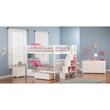 AFI Woodland Full Over Full Solid Wood Staircase Storage Bunk Bed in White