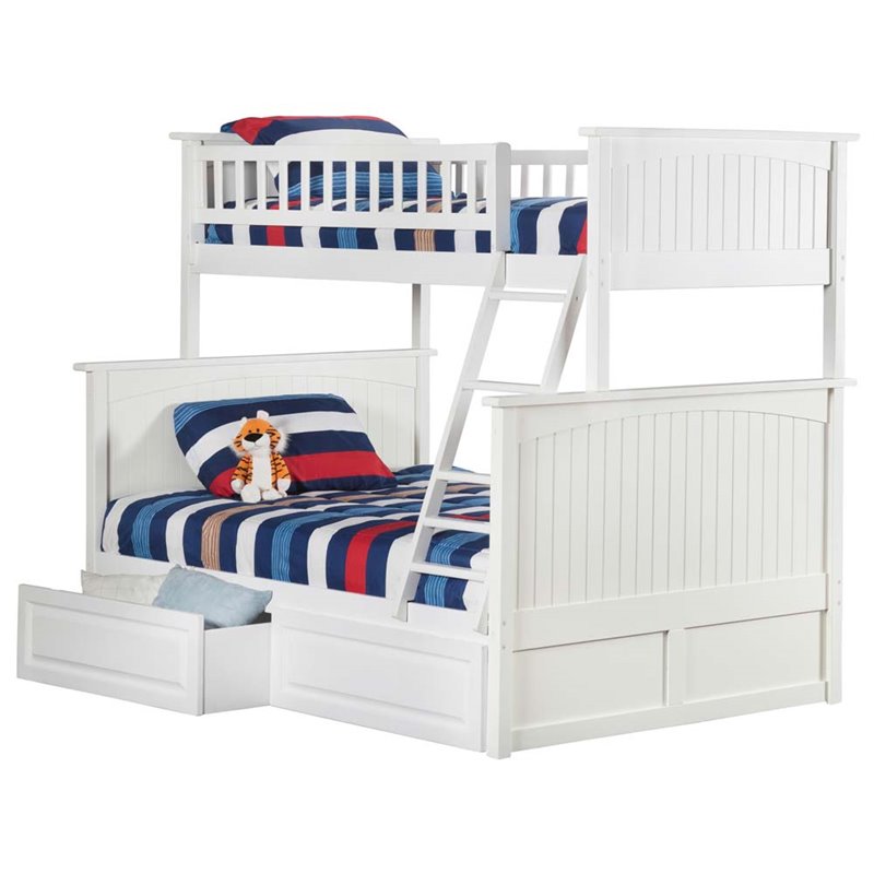 Nantucket Twin Over Full Bunk Bed In White Nantucket Twin Over Full Bunk Bed In White