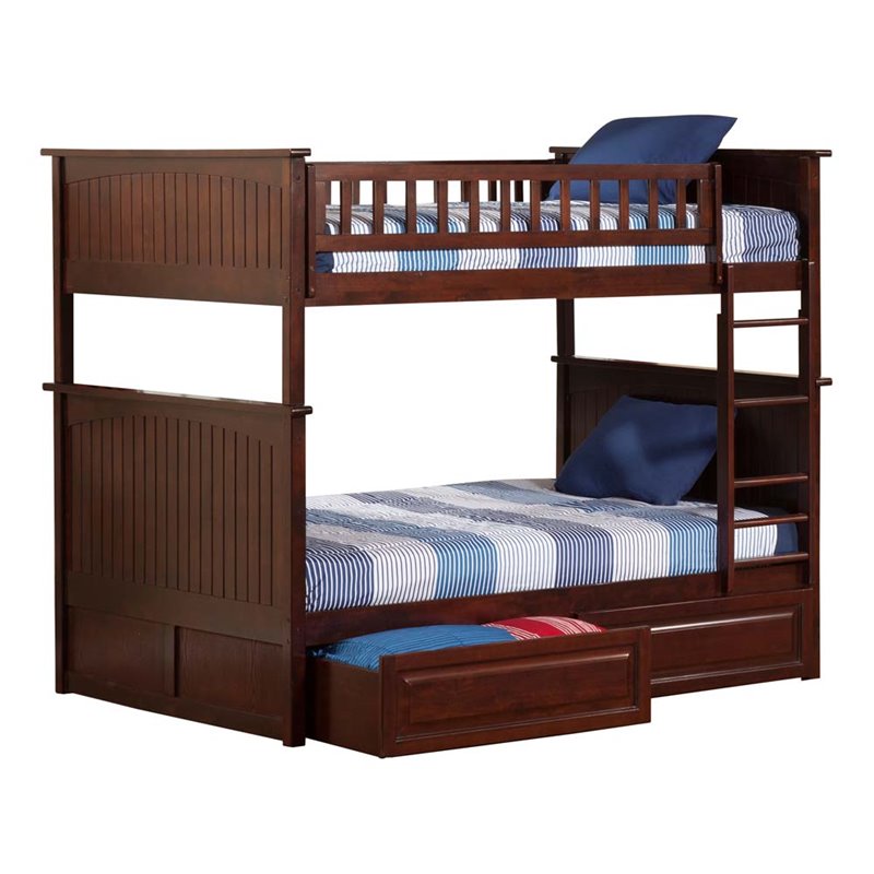 Atlantic Furniture Nantucket Full Over Storage Bunk Bed In Atlantic Furniture Nantucket Full Over Storage Bunk Bed In Walnut