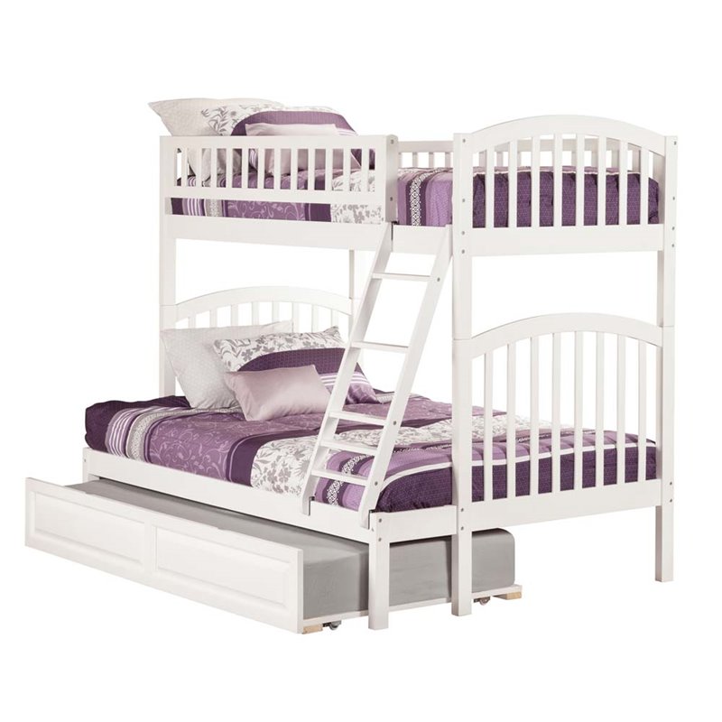 Atlantic Furniture Richland Twin Over Full Trundle Bunk Bed In White Atlantic Furniture Richland Twin Over Full Trundle Bunk Bed In White Ab64232