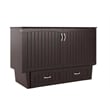 Nantucket Queen Wood Murphy Bed Chest w Mattress & Built-in Charger in Espresso