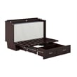 Nantucket Queen Wood Murphy Bed Chest w Mattress & Built-in Charger in Espresso