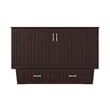 Nantucket Queen Wood Murphy Bed Chest w Mattress & Built-in Charger in Espresso