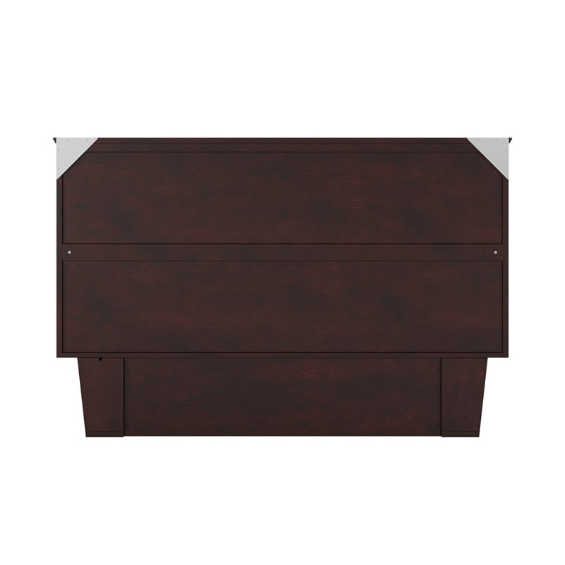 Nantucket Queen Wood Murphy Bed Chest w Mattress & Built-in Charger in Espresso