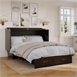 Nantucket Queen Wood Murphy Bed Chest w Mattress & Built-in Charger in Espresso