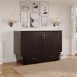 Nantucket Queen Wood Murphy Bed Chest w Mattress & Built-in Charger in Espresso