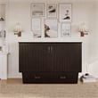 Nantucket Queen Wood Murphy Bed Chest w Mattress & Built-in Charger in Espresso