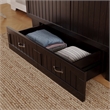 Nantucket Queen Wood Murphy Bed Chest w Mattress & Built-in Charger in Espresso