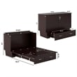 Nantucket Queen Wood Murphy Bed Chest w Mattress & Built-in Charger in Espresso