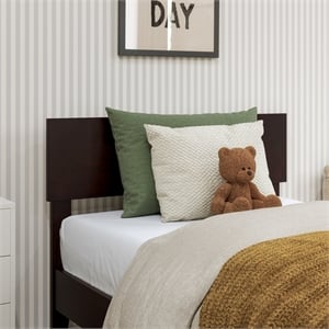 Orlando Twin Modern Wood Panel Headboard in Espresso