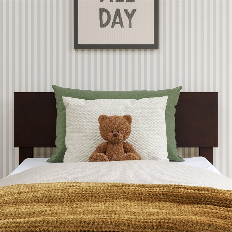 Orlando Twin Modern Wood Panel Headboard in Espresso
