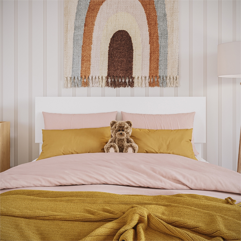 Orlando Twin Modern Wood Panel Headboard in White