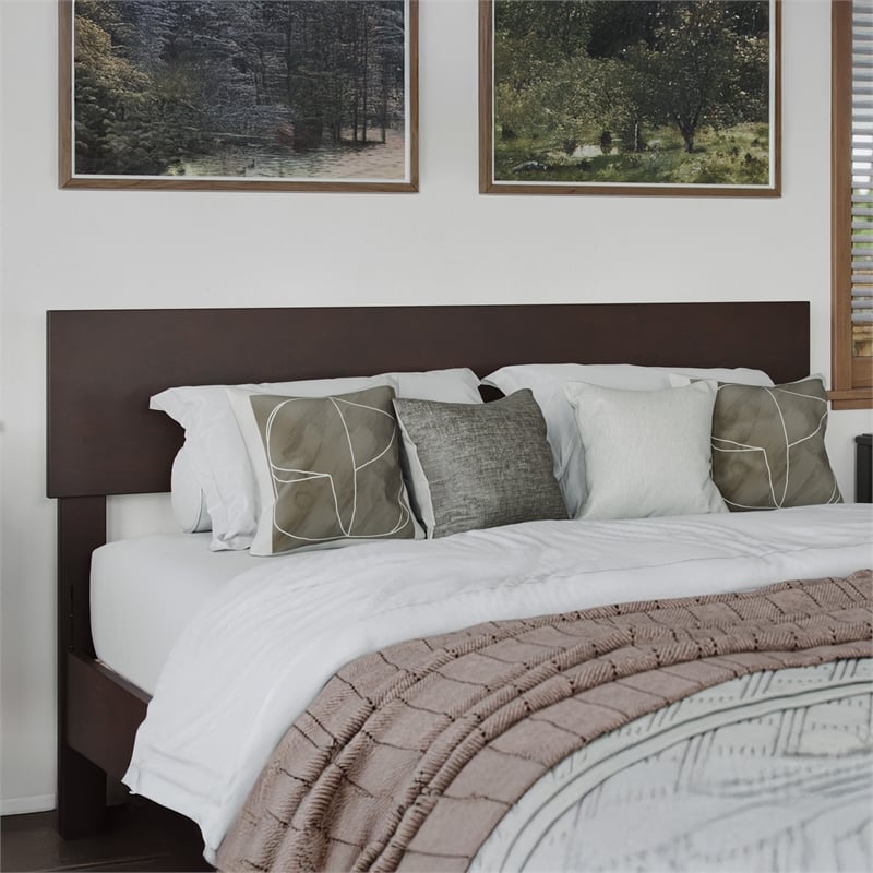 Orlando Full Modern Wood Panel Headboard in Espresso