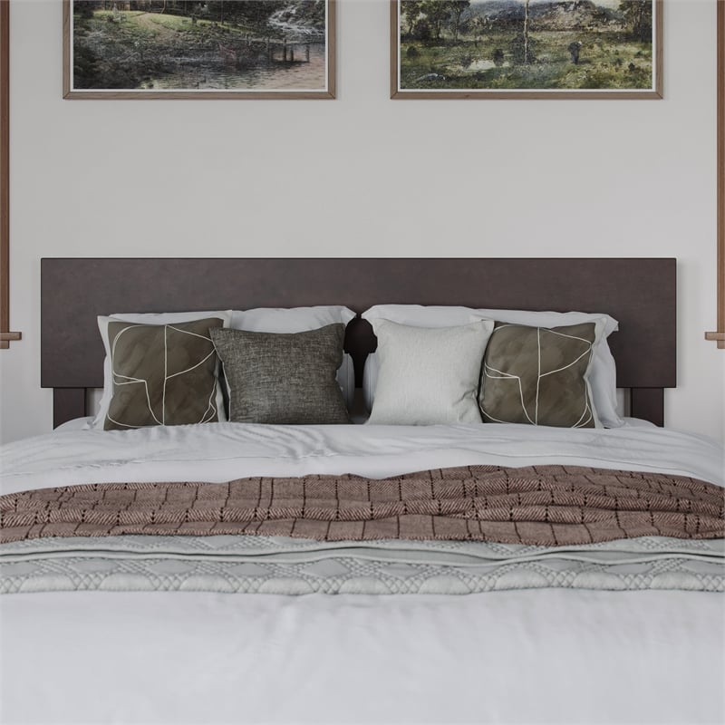 Orlando Full Modern Wood Panel Headboard in Espresso