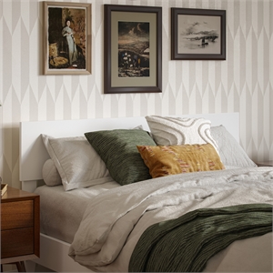 Orlando Full Modern Wood Panel Headboard in White