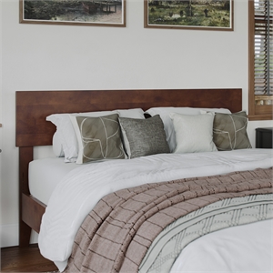 Orlando Full Modern Wood Panel Headboard in Walnut
