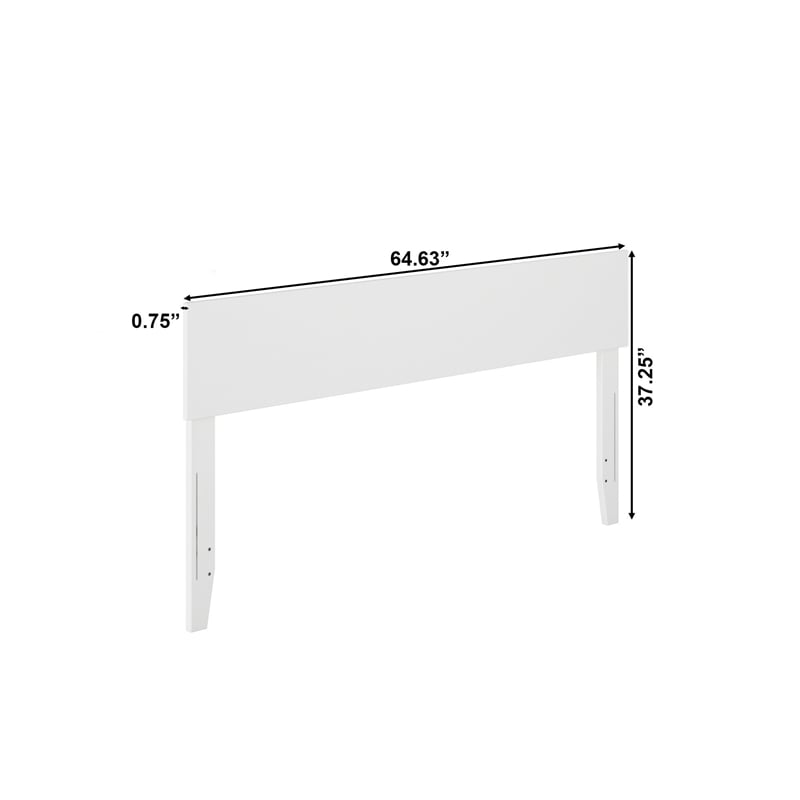Orlando Queen Modern Wood Panel Headboard in White