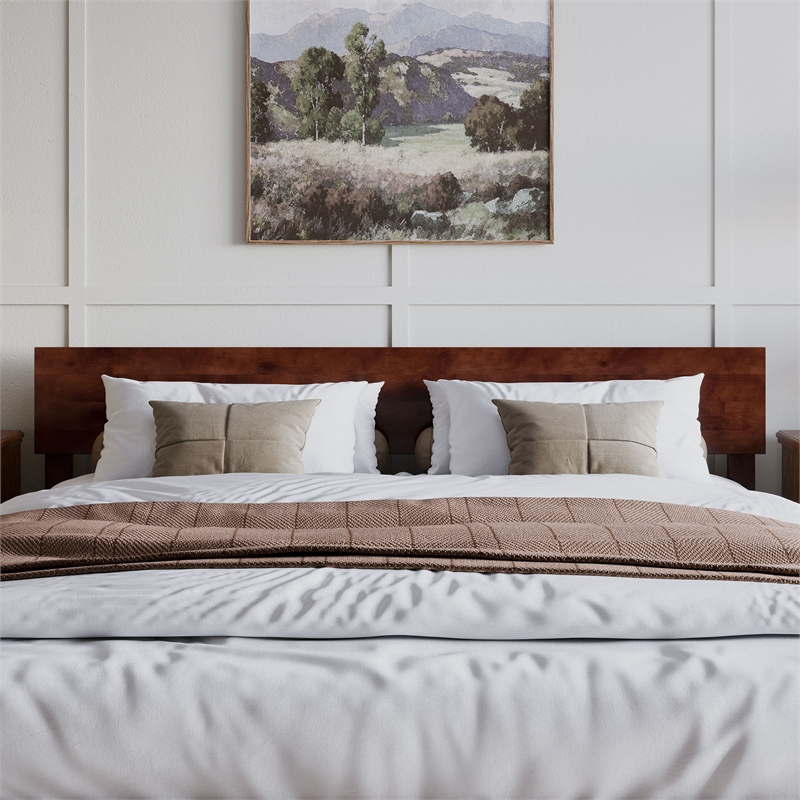 Orlando King Modern Wood Panel Headboard in Walnut