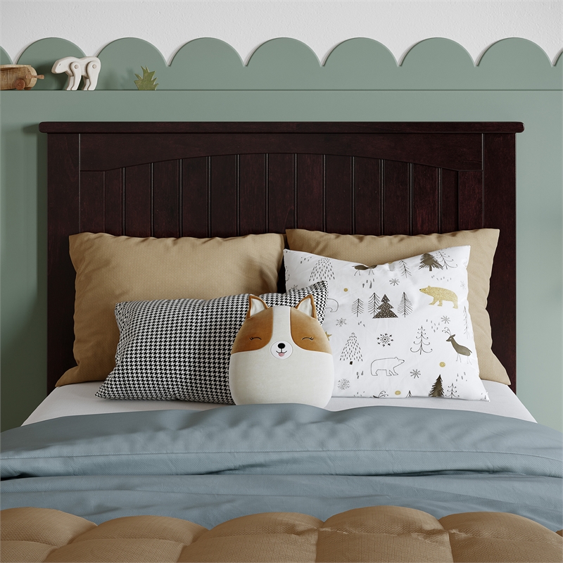 Nantucket Twin Wood Panel Headboard in Espresso