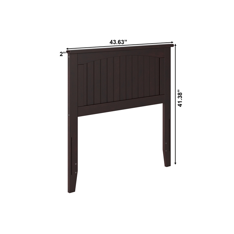 Nantucket Twin Wood Panel Headboard in Espresso