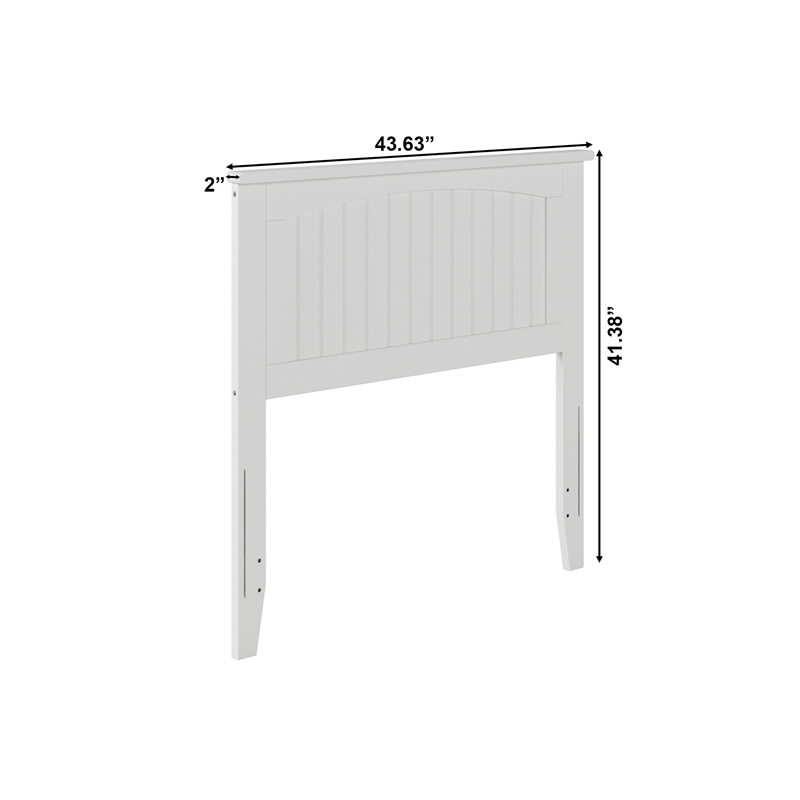 AFI Nantucket Twin Wood Panel Headboard with USB Charging Station in White
