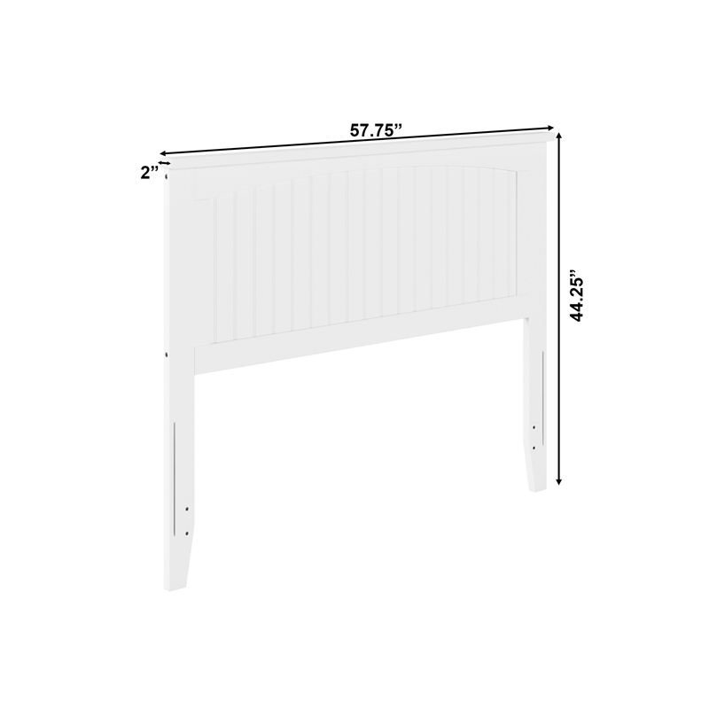 Nantucket Full Wood Panel Headboard in White