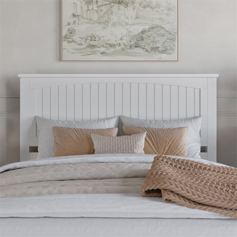 Nantucket Queen Wood Panel Headboard in White