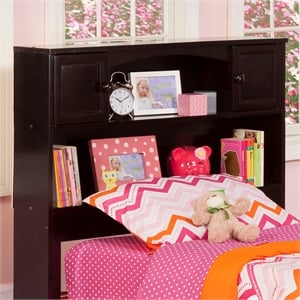 AFI Newport Twin Wood Bookcase Headboard with Device Charger in Espresso