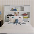 AFI Newport Twin Wood Bookcase Headboard with Device Charger in White