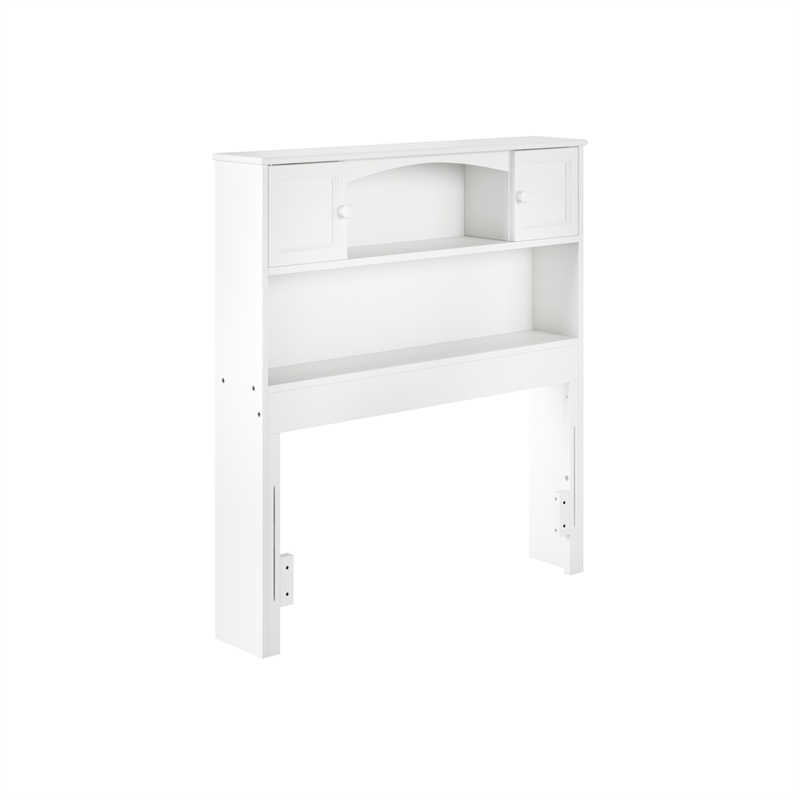 AFI Newport Twin Wood Bookcase Headboard with Device Charger in White