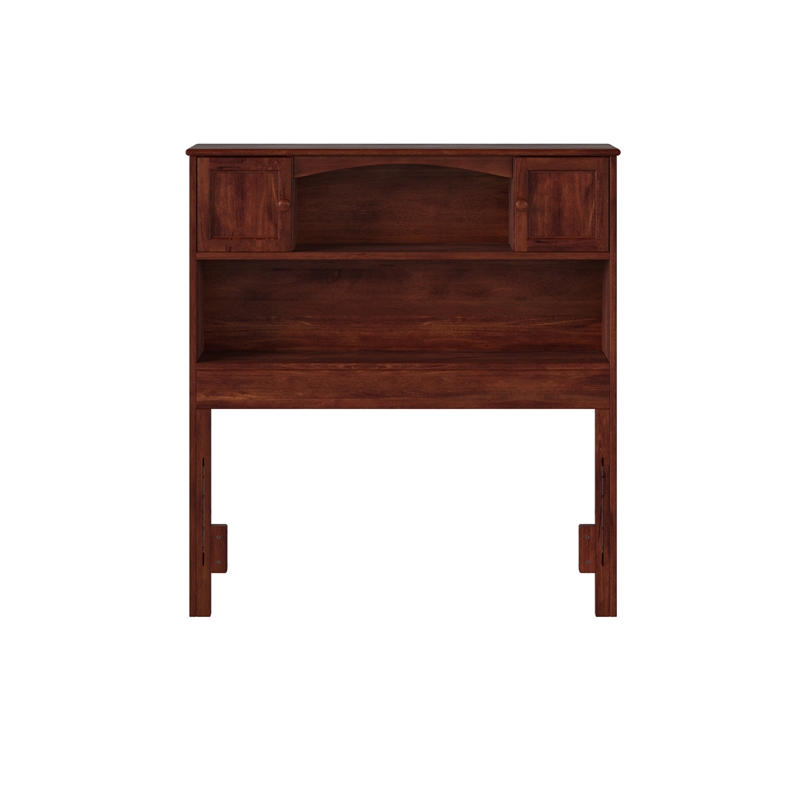 AFI Newport Twin Wood Bookcase Headboard in Walnut