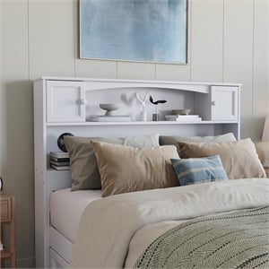 AFI Newport Full Wood Bookcase Headboard in White