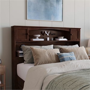 AFI Newport Full Wood Bookcase Headboard in Walnut