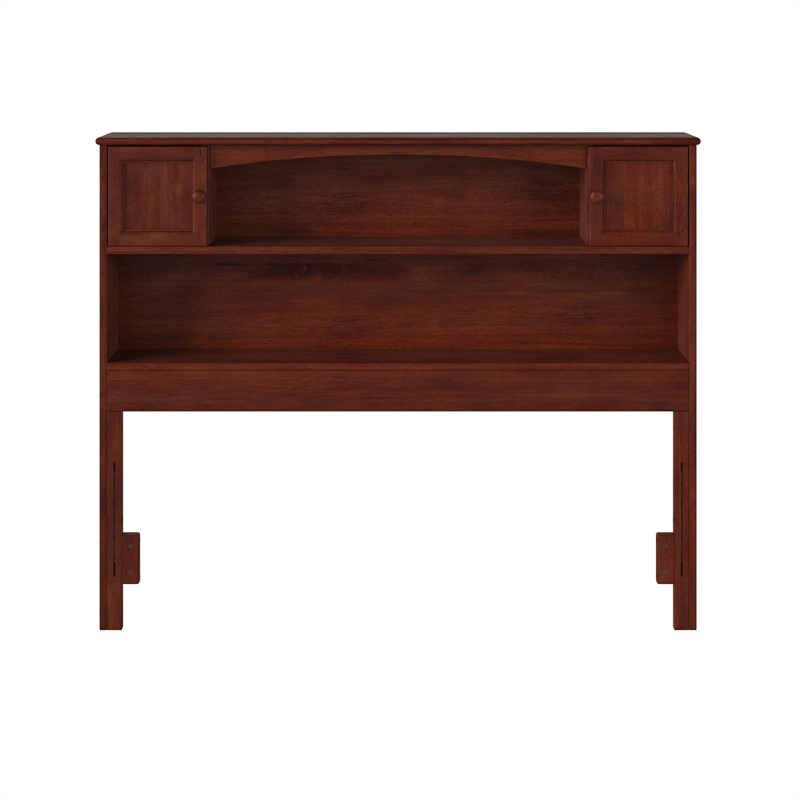 AFI Newport Full Wood Bookcase Headboard in Walnut