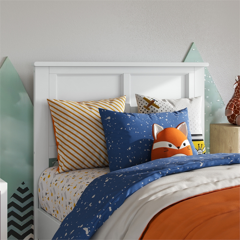 Madison Twin Solid Wood Panel Headboard in White