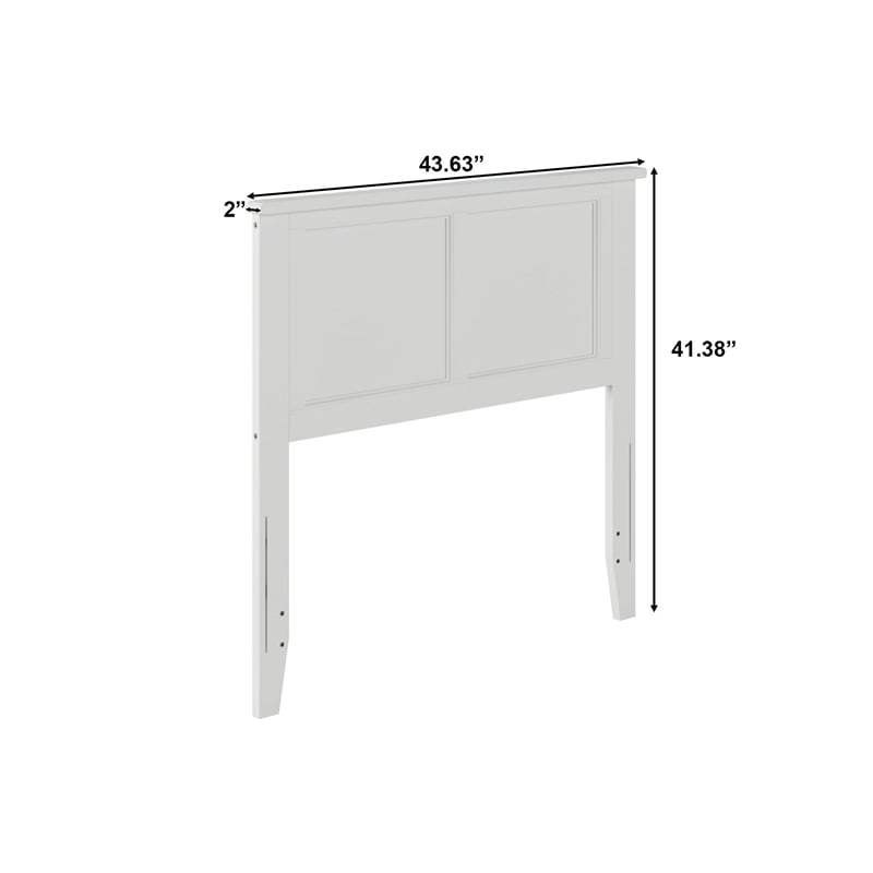 Madison Twin Solid Wood Panel Headboard in White
