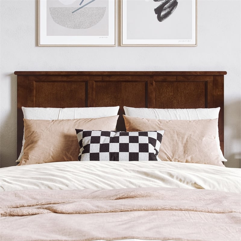 Madison Full Solid Wood Panel Headboard in Walnut