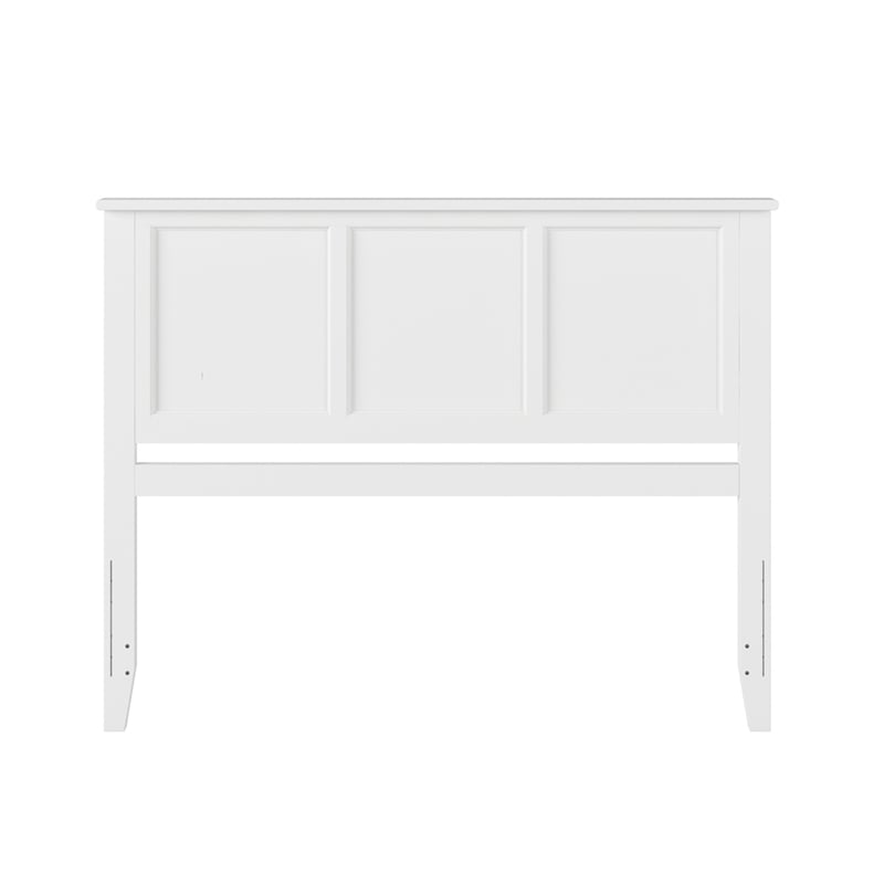 madison queen solid wood panel headboard in white