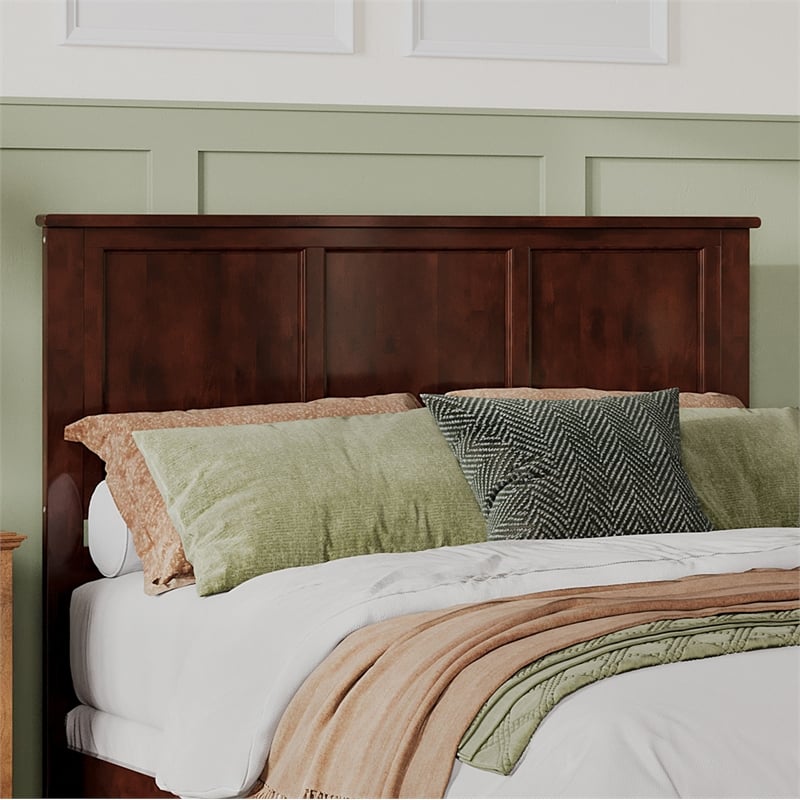 Madison Queen Solid Wood Panel Headboard in Walnut