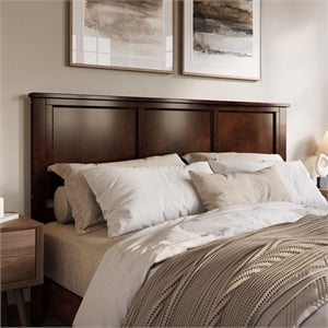 Madison King Solid Wood Panel Headboard in Walnut