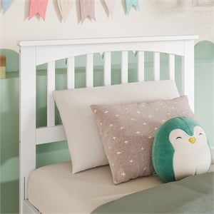 Mission Twin Wood Headboard in White