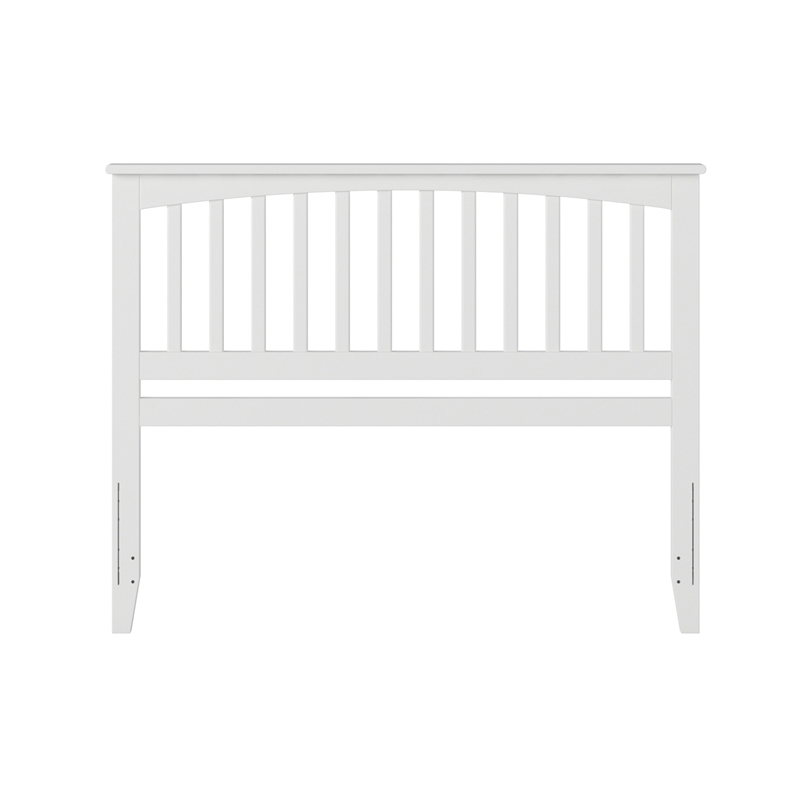 AFI Mission Queen Wood Headboard with USB Charging Station in White